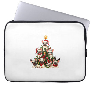 Funny French Bulldog Weihnachtsbaum Snowflakes Laptopschutzhülle