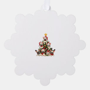 Funny French Bulldog Weihnachtsbaum Snowflakes Ornament Karte