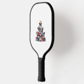 Funny French Bulldog Weihnachtsbaum Snowflakes Pickleball Schläger (Links)