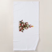 Funny French Bulldog Weihnachtsbaum Snowflakes Strandtuch (Vorderseite)