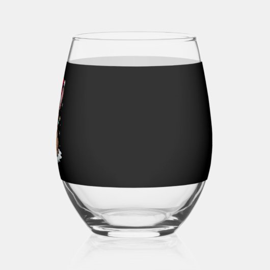 Funny French Bulldogs Christmas Santa Hat Lights S Weinglas Ohne Stiel (Links)