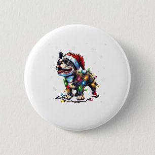 Funny French Bulldogs Christmas Weihnachtsmannmütz Button