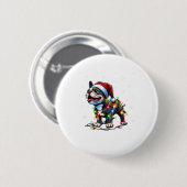 Funny French Bulldogs Christmas Weihnachtsmannmütz Button (Vorne & Hinten)