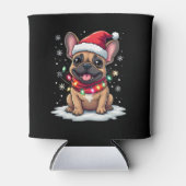 Funny French Bulldogs Christmas Weihnachtsmannmütz Dosenkühler (Vorderseite)