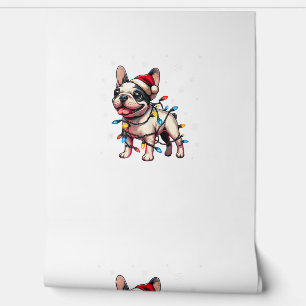 Funny French Bulldogs Christmas Weihnachtsmannmütz Tapete