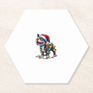 Funny French Bulldogs Christmas Weihnachtsmannmütz Untersetzer