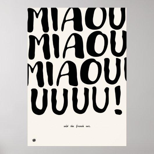 Funny French Cat Quote Art Print Poster (Vorne)