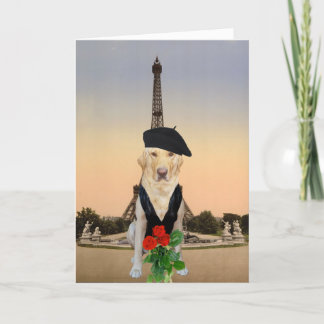 Funny French Dog/Labrador Valentine Feiertagskarte