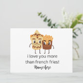 Funny French Fries I Liebe Sie fügen Namen individ Ankündigung (Stehend Vorderseite)