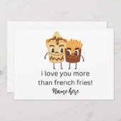 Funny French Fries I Liebe Sie fügen Namen individ Ankündigung (Vorne/Hinten)