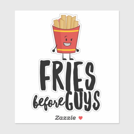Funny French Fries Quotable Vinyl Sticker (Blatt)