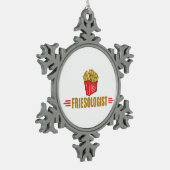 Funny French Friover Schneeflocken Zinn-Ornament (Links)