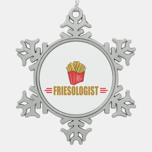 Funny French Friover Schneeflocken Zinn-Ornament (Vorderseite)