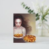 Funny French Fry Goddess generativecontent Postkarte (Stehend Vorderseite)