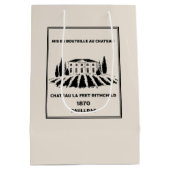 Funny French Geburtstag Mittlere Geschenktüte (Rückseite)