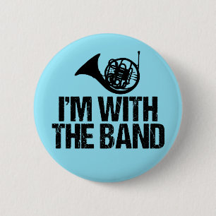 Funny French Horn Button