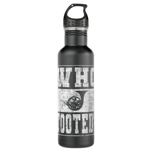 Funny French Horn Player Joke - Who Tooted Edelstahlflasche (Vorderseite)