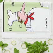 Funny French Koch Gourmet Cartoon Küchentuch (Gefaltet)