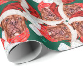 Funny French Mastiff Weihnachtsmuster Geschenkpapier (Rolleneckpunkt)