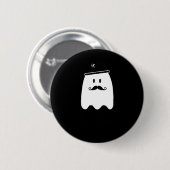 Funny French Teacher Halloween Bonjour Ghost Button (Vorne & Hinten)