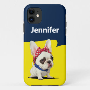 Funny Frenchie Rosie The Riveter Parody Case-Mate iPhone Hülle