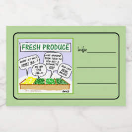 Funny Fresh Gemüse Cartoon Zuhause Canning Lebensmitteletikett