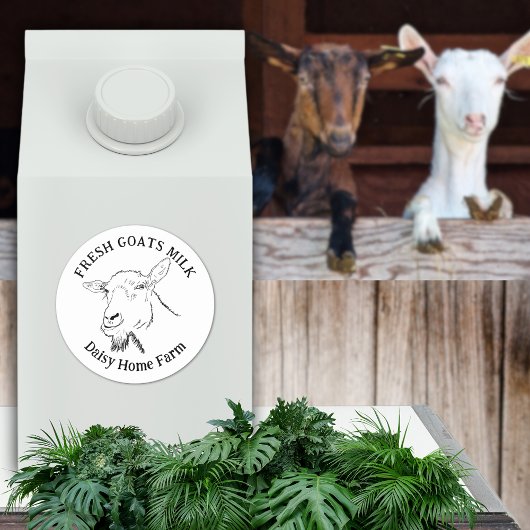 Funny Fresh Goats Milch Firmenname Runder Aufkleber