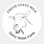 Funny Fresh Goats Milch Firmenname Runder Aufkleber (Vorderseite)