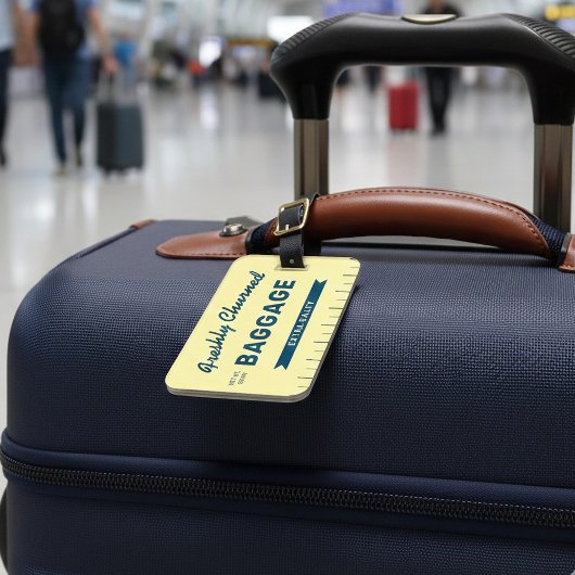 Funny Freshly Churned Baggage Butter Stick Travel  Gepäckanhänger