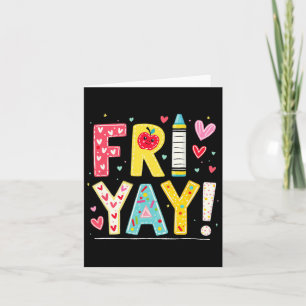 Funny Fri-yay Happy Freitagswochenende Lehrer zurü Karte