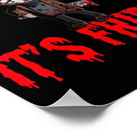 Funny Friday 13th Funny Halloween Horror Poster (Ecke)