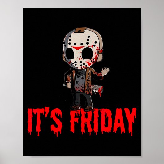 Funny Friday 13th Funny Halloween Horror  Poster (Vorne)