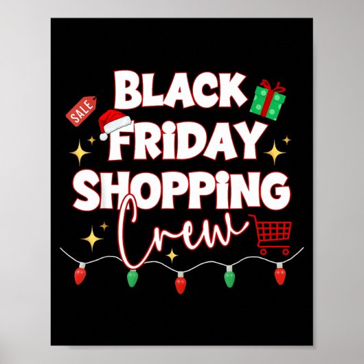 Funny Friday Shopng Crew Christmas Black Shopng Fa Poster (Vorne)