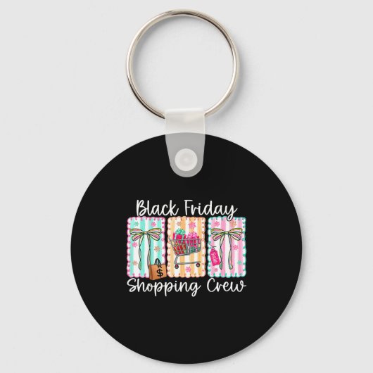 Funny Friday Shopng Crew Christmas Black Shopng Fa Schlüsselanhänger (Vorderseite)