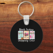 Funny Friday Shopng Crew Christmas Black Shopng Fa Schlüsselanhänger (Vorderseite)