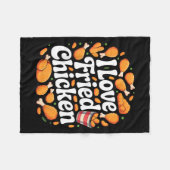 Funny Fried Chicken Art For Men Women Kids Fast Fo Fleecedecke (Vorderseite (Horizontal))