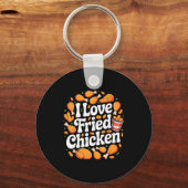 Funny Fried Chicken Art For Men Women Kids Fast Fo Schlüsselanhänger (Vorderseite)