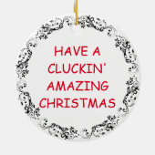Funny Fried Chicken Pub Weihnachten Keramik Ornament (Hinten)