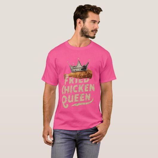 Funny Fried Chicken Queen Coole Liebe Hühnchen T-Shirt (Vorne ganz)