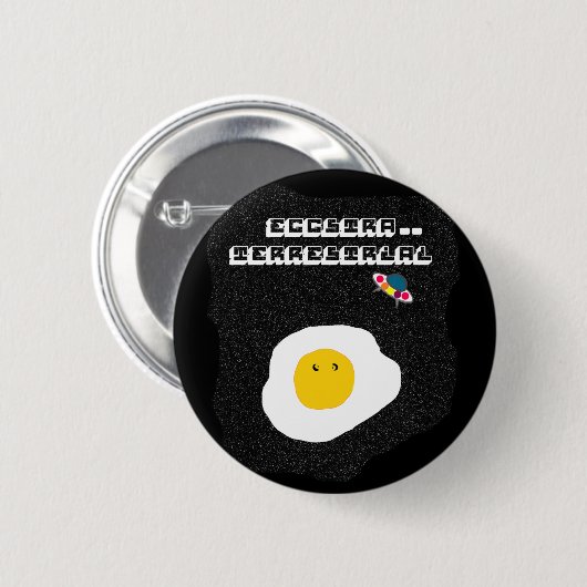Funny Fried egg im Raum Button (Vorne & Hinten)
