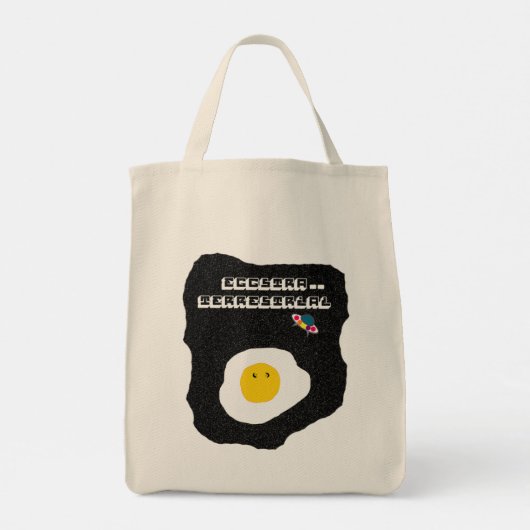Funny Fried egg im Raum Tragetasche (Rückseite)