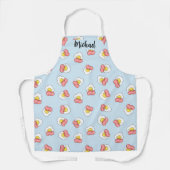 Funny Fried Egg Kawaii Lebensmittelmuster Schürze (Vorderseite)