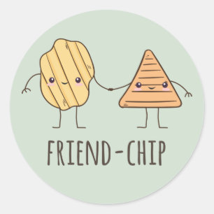Funny Friend Chip Kartoffelchips Runder Aufkleber