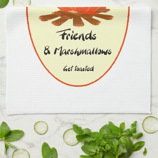 Funny Friend Marshmallow Camping Zitat Küchentuch (Gefaltet)