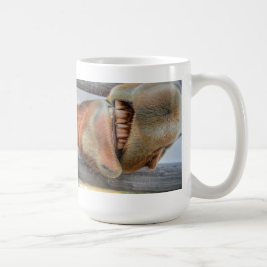 Funny Friendly Horse Muzzle und Zähne Kaffeetasse (Rechts)