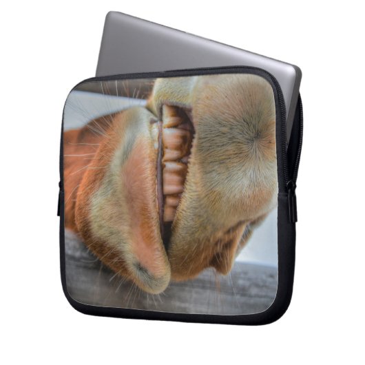 Funny Friendly Horse Muzzle und Zähne Laptopschutzhülle (Vorderseite Links)