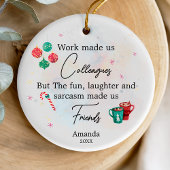 Funny friends colleagues christmas personalized keramik ornament