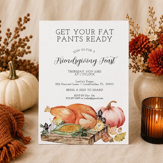 Funny Friendsgiving Fest Einladung