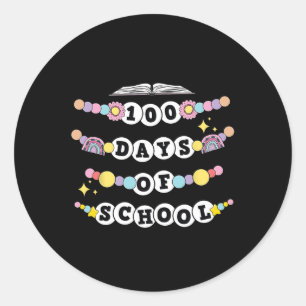 Funny Friendship Bracelet 100 Tage der Schule 100. Runder Aufkleber