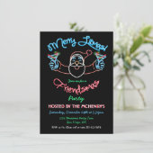 Funny Friendsmas Christmas Litmas Neon Sign Einladung (Stehend Vorderseite)